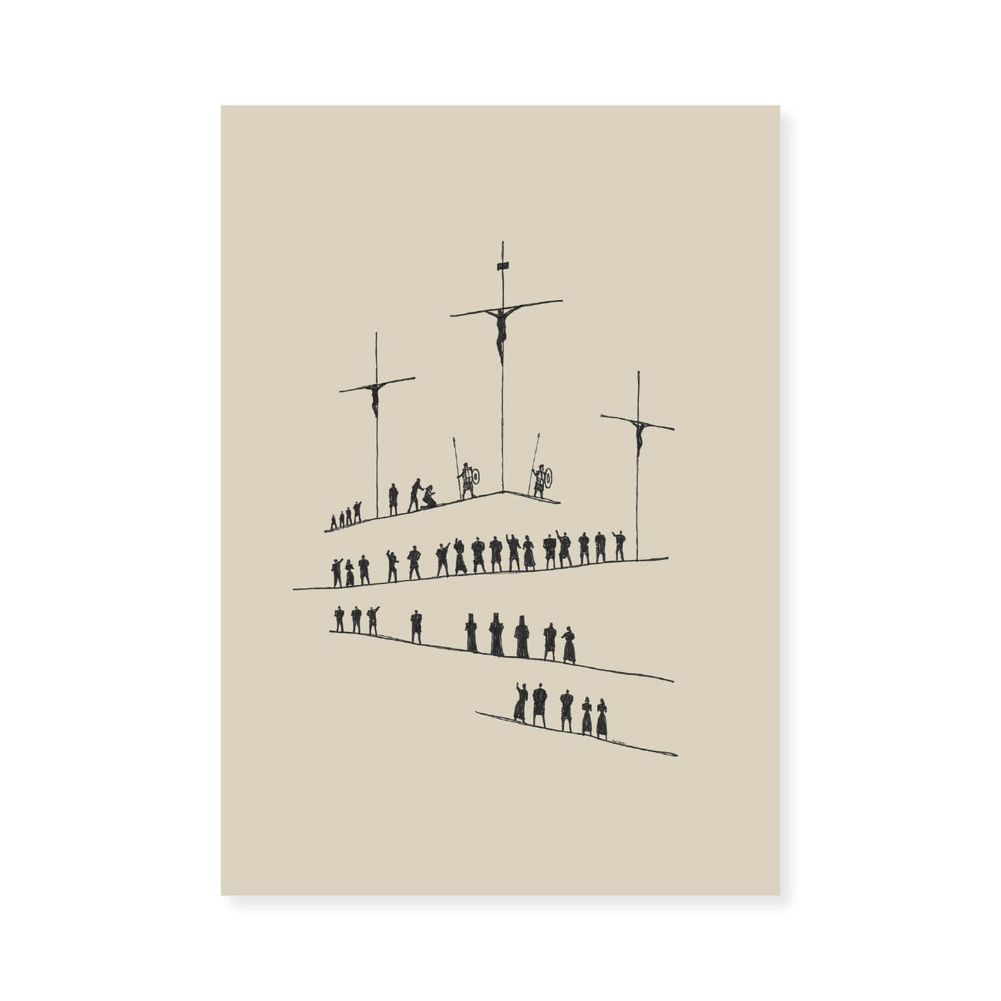 Calvary Cross Minimalist Sketch