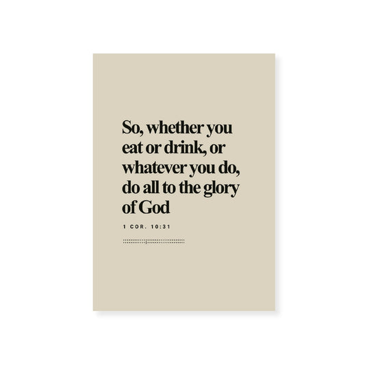 1 Corinthians 10:31 Verse | Minimalist Design