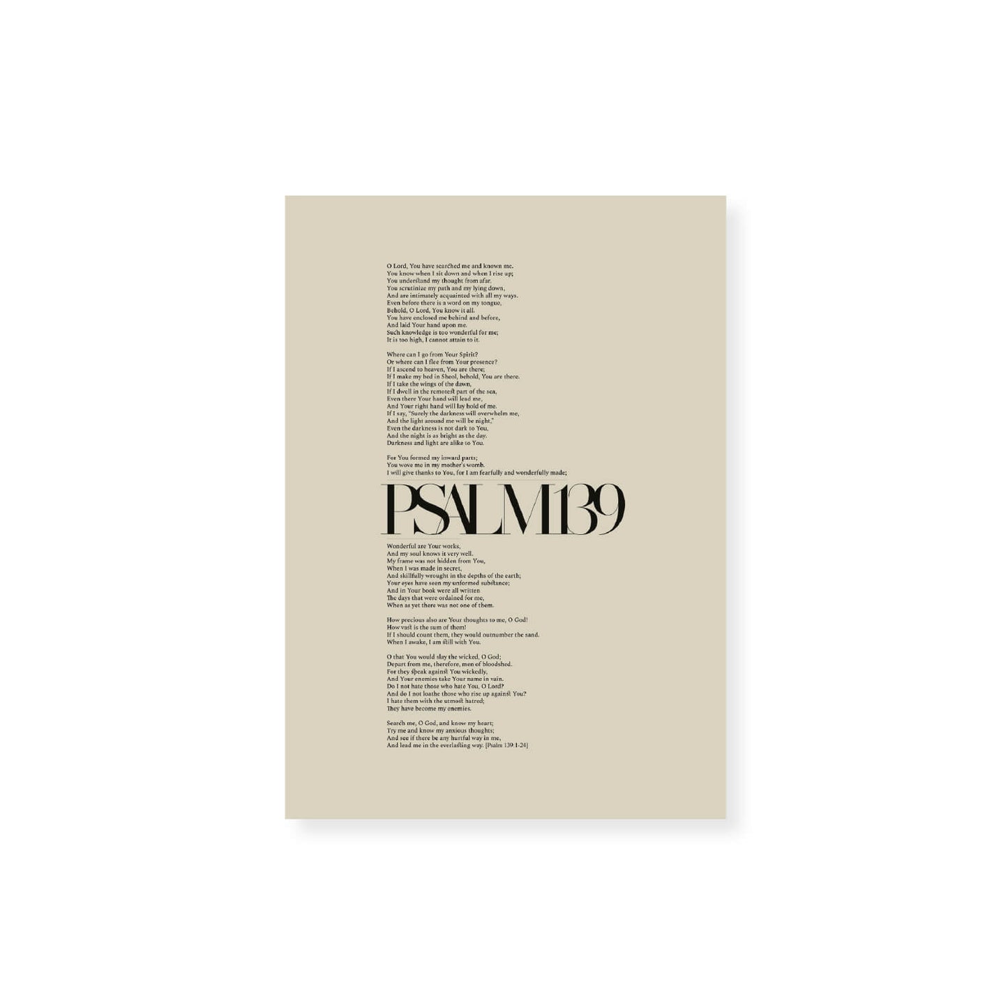 Psalm 139 Full Chapter | Minimalist Design