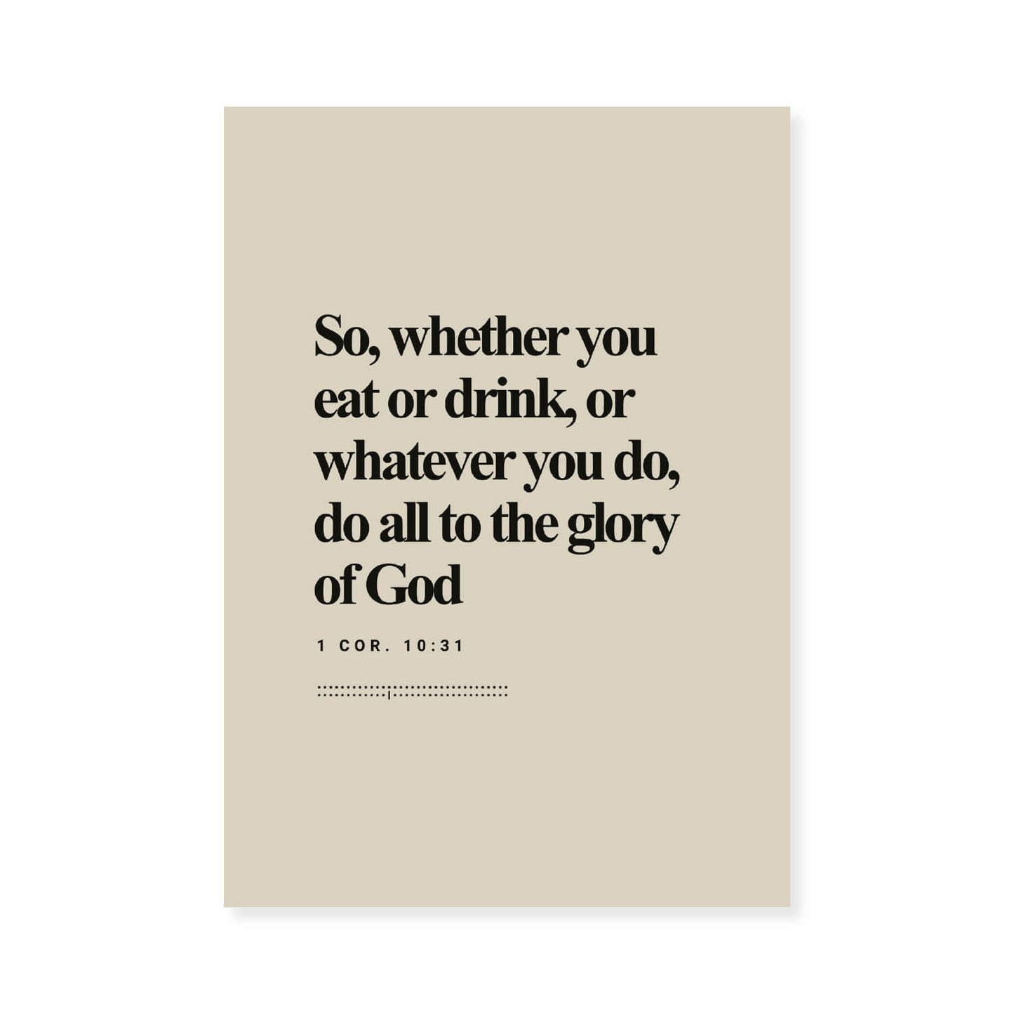 1 Corinthians 10:31 Verse | Minimalist Design