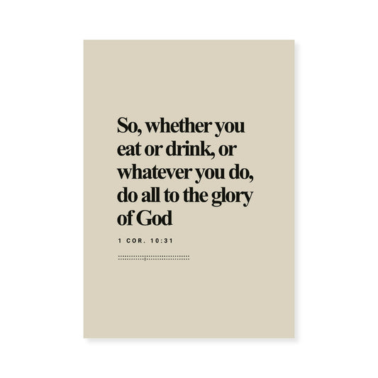 1 Corinthians 10:31 Verse | Minimalist Design