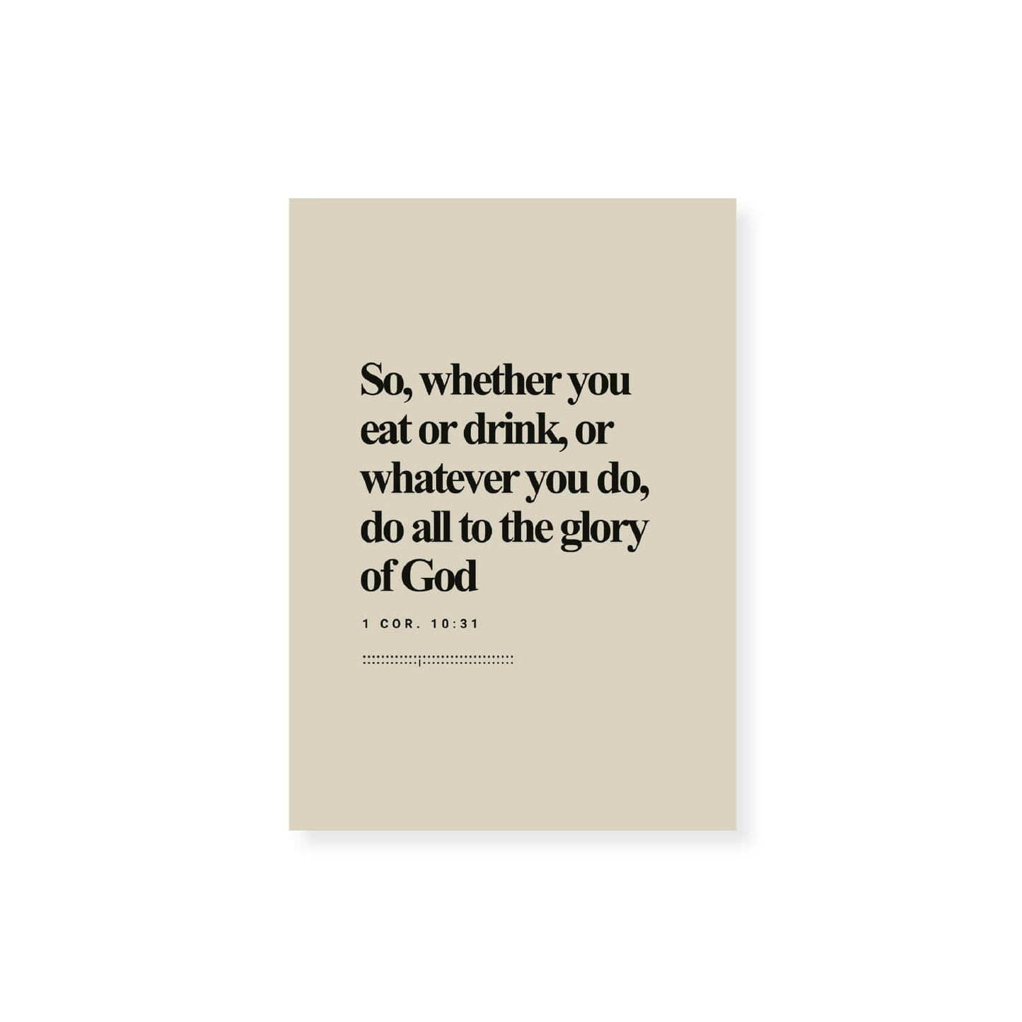 1 Corinthians 10:31 Verse | Minimalist Design