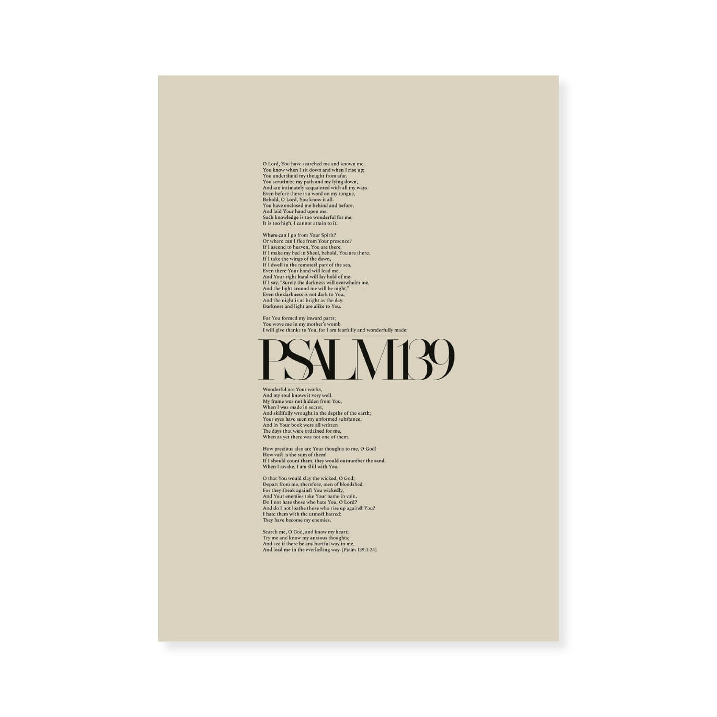 Psalm 139 Full Chapter | Minimalist Design