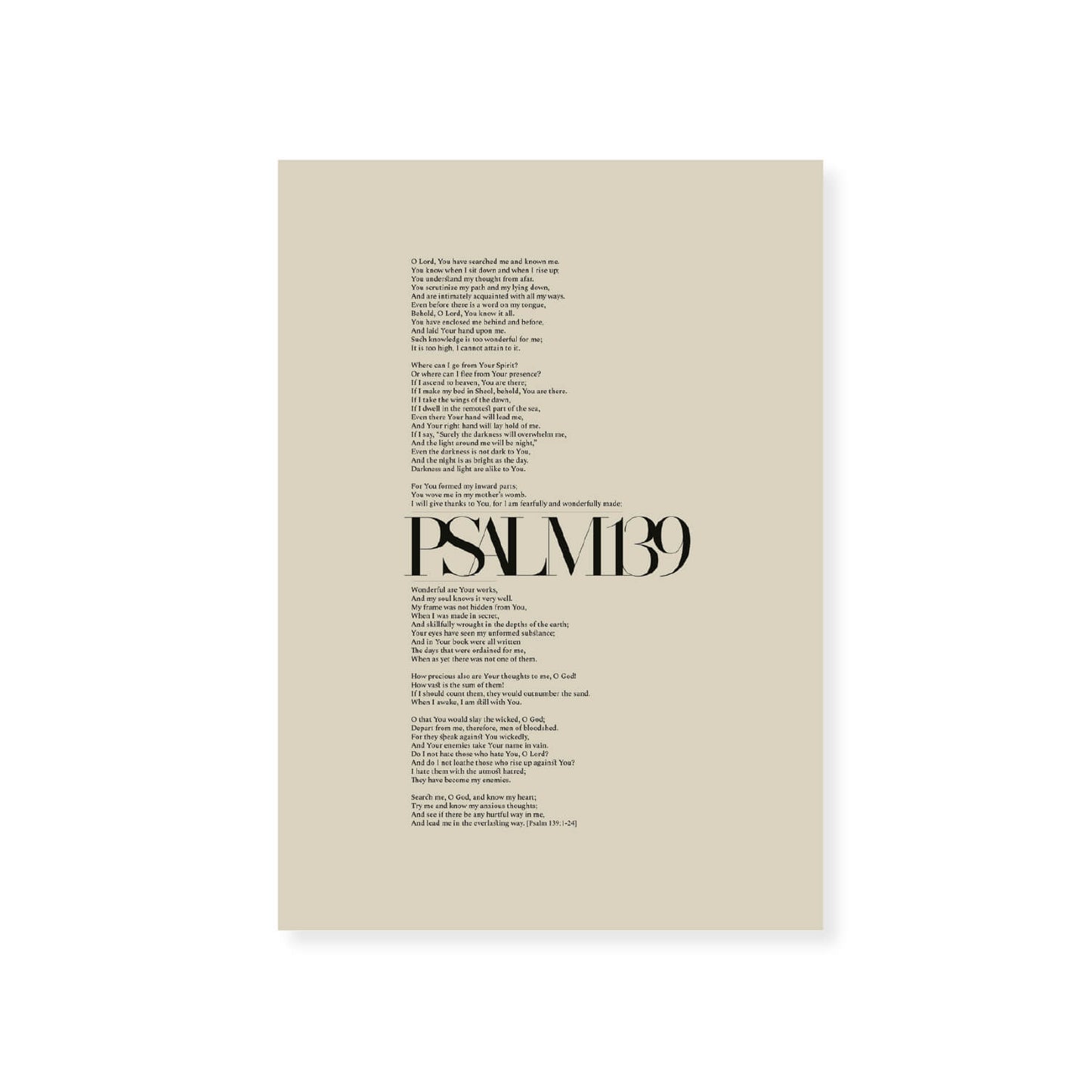 Psalm 139 Full Chapter | Minimalist Design